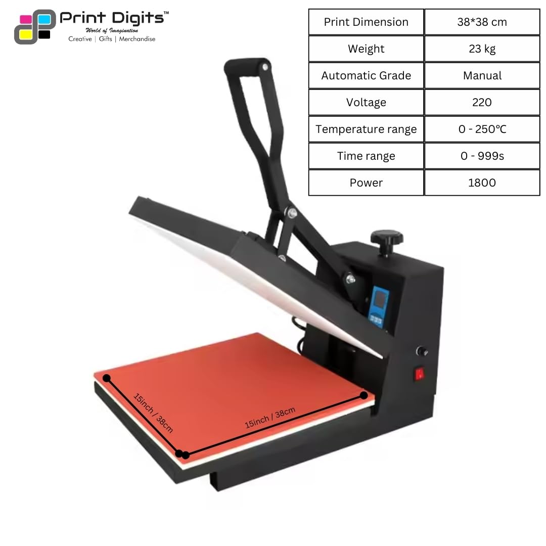 Print Digits 15x15 Inch Heat Press Machine – Heavy Duty for T-Shirts Printing - Image 2
