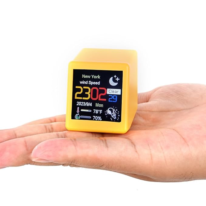 CAIDEN Smart Mini Table Clock WiFi Weather Album Function5 Photos - Image 3