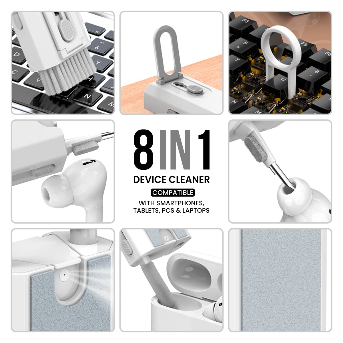 Portronics Clean M Multifunctional 8-in-1 Gadget Cleaning Kit with Mobile - Image 2