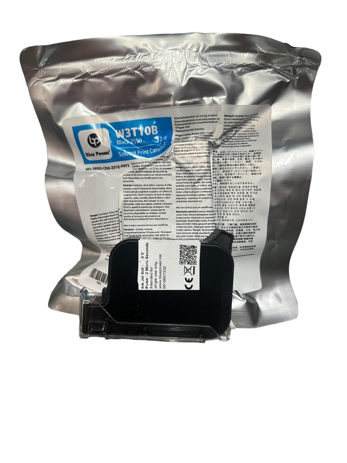 BP BLUE POWER 2590 W3T10B Inkjet Printer Cartridge Black 2590 Solvent Print Cartridge - Image 3